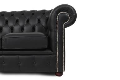 Divano Chesterfield club 3 posti vintage inglese originale nero