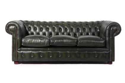 Divano 3 posti chesterfield club inglese originale verde 